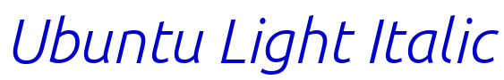 Ubuntu Light Italic font